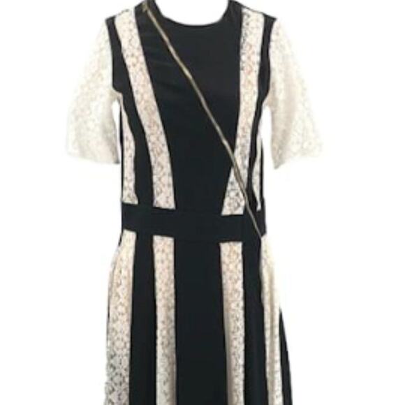Stella McCartney dress with Lace panels black and white size 10 - Picture 4 of 16